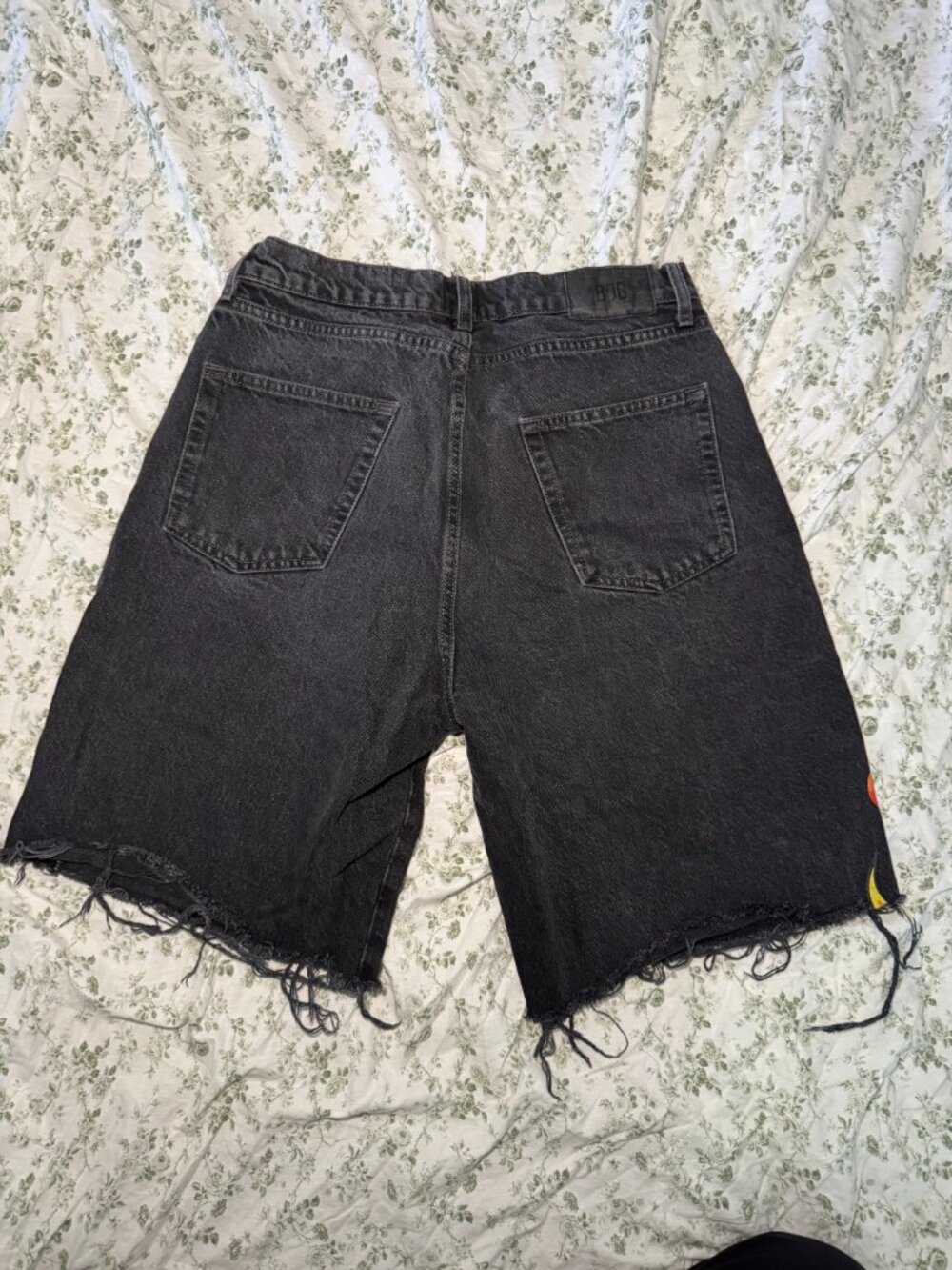 BDG Urban Outfitters Black Jack Denim Shorts with Flame Details - Picture 12 of 13